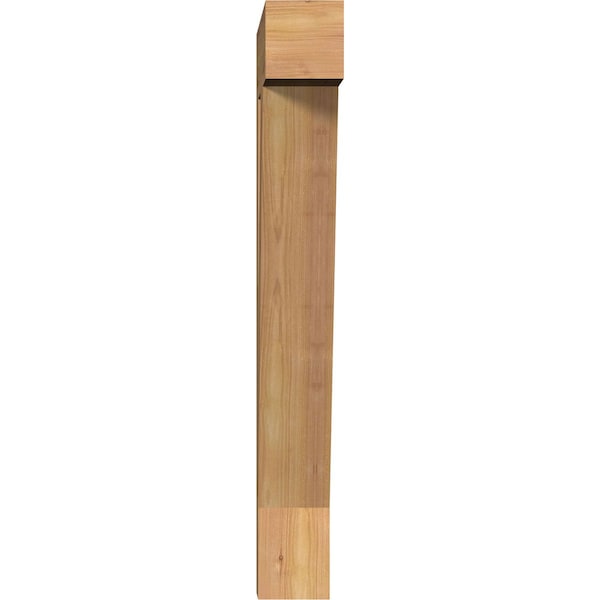 Traditional Block Smooth Bracket, Western Red Cedar, 3 1/2W X 16D X 28H